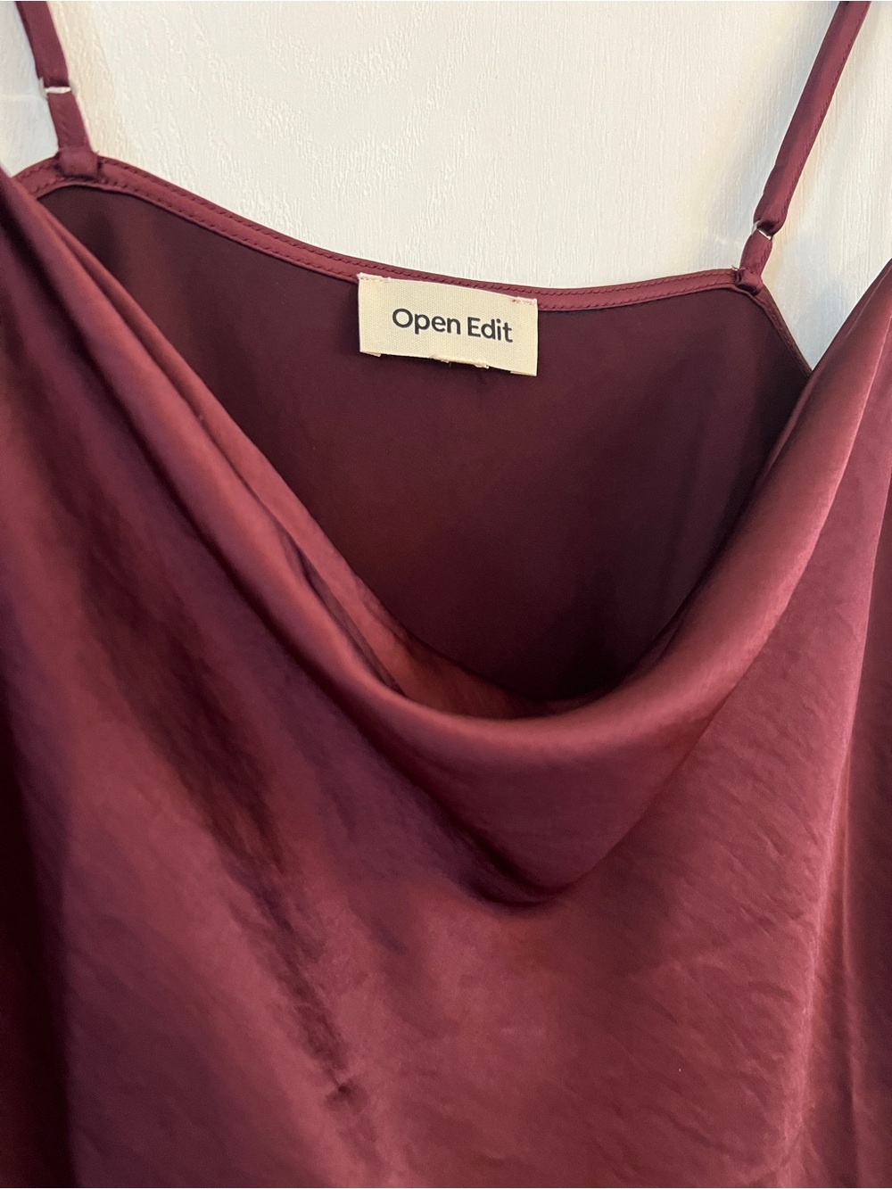 Open Edit Cowl Neck Cami in Burgundy